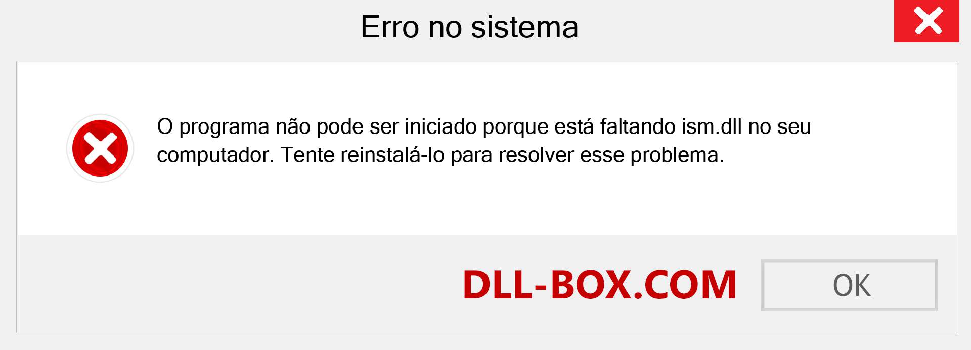 Arquivo ism.dll ausente ?. Download para Windows 7, 8, 10 - Correção de erro ausente ism dll no Windows, fotos, imagens